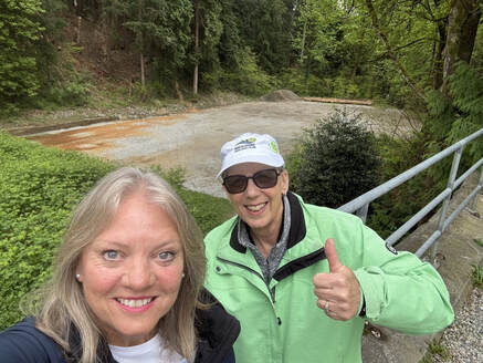 Catherine Pope and Estha Parg Murenbeeld at Delbrook Community Centre courts site
