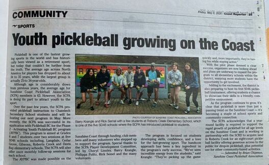 Youth pickleball growing on the Sunshine Coast